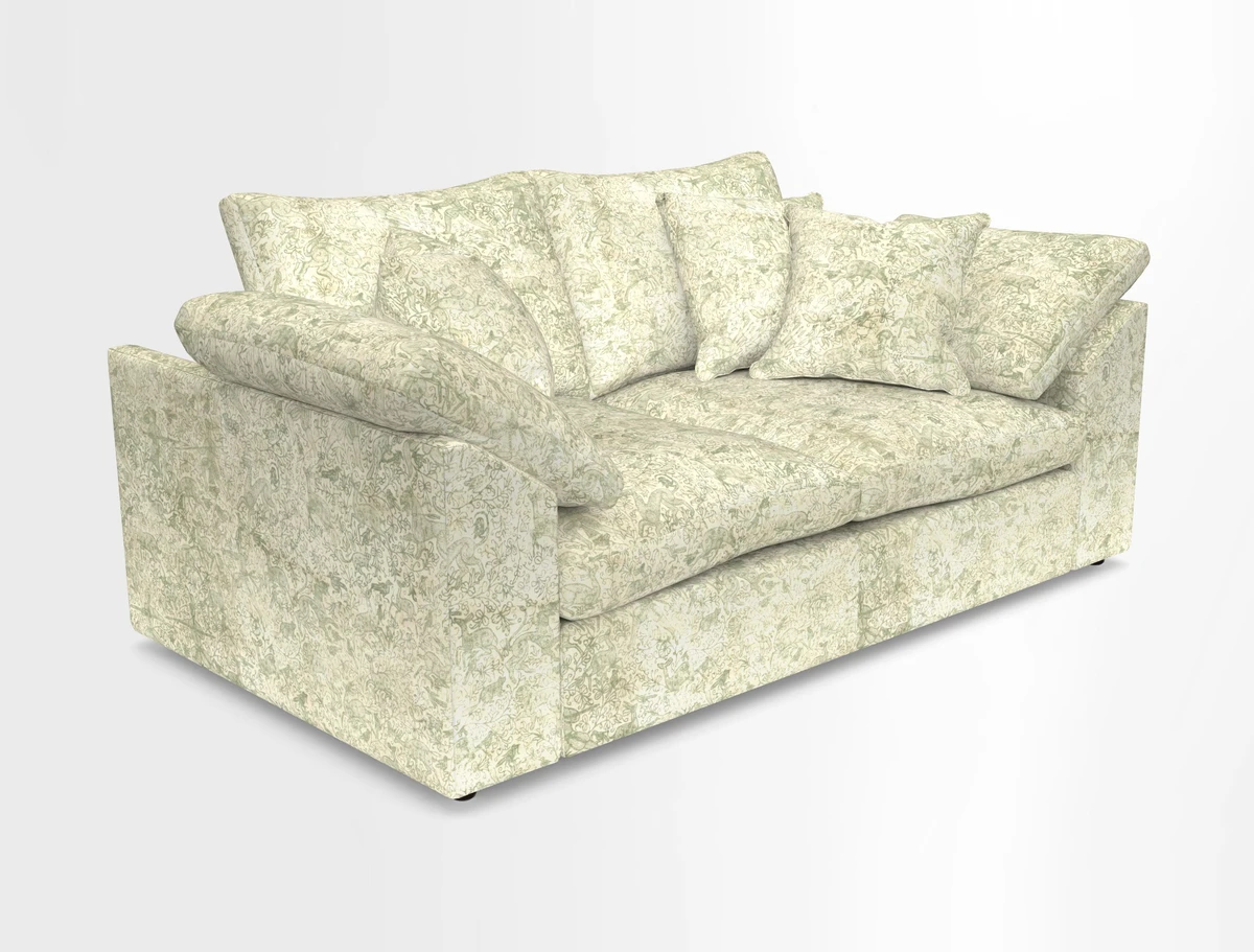 Big Softie Sloped Arm 2 Seater Sofa in Two Tone Plain Biscuit