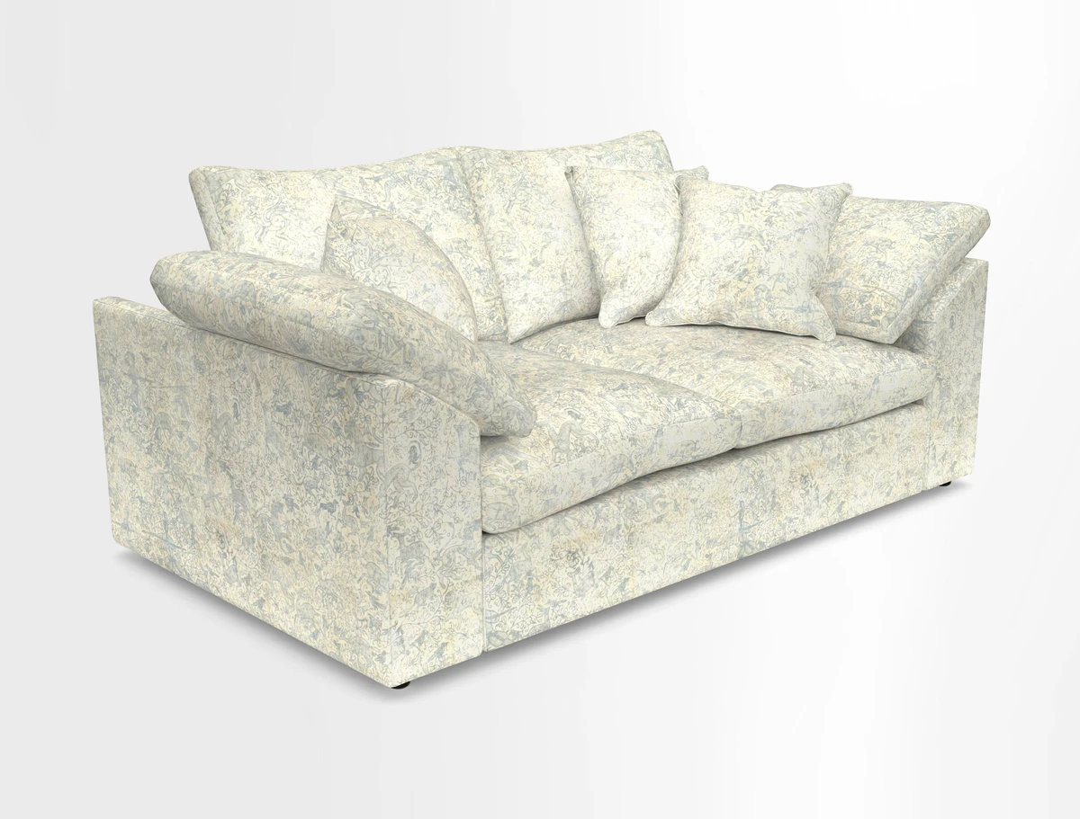 Big Softie Sloped Arm 2 Seater Sofa in Two Tone Plain Biscuit