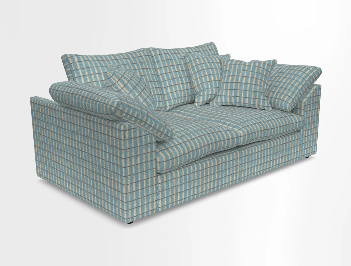 Big Softie Sloped Arm 2 Seater Sofa in Two Tone Plain Biscuit