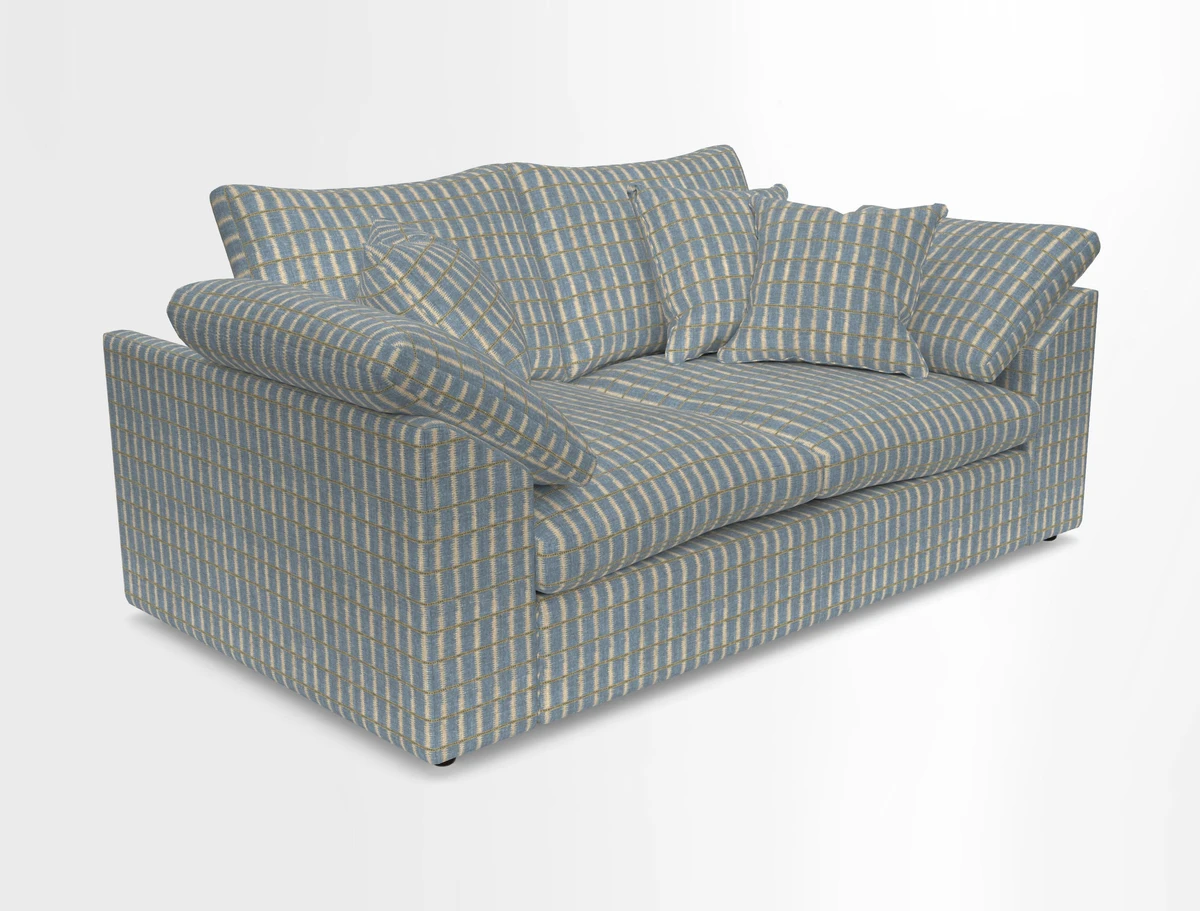 Big Softie Sloped Arm 2 Seater Sofa in Two Tone Plain Biscuit