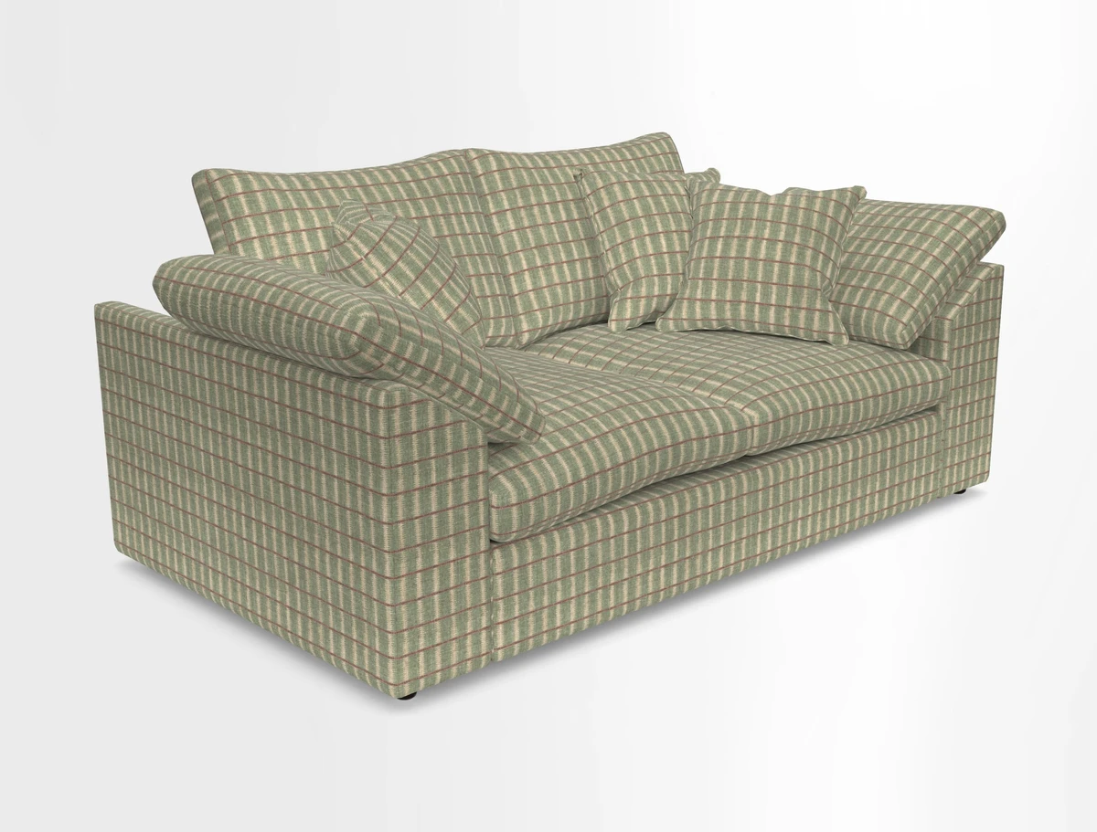 Big Softie Sloped Arm 2 Seater Sofa in Two Tone Plain Biscuit