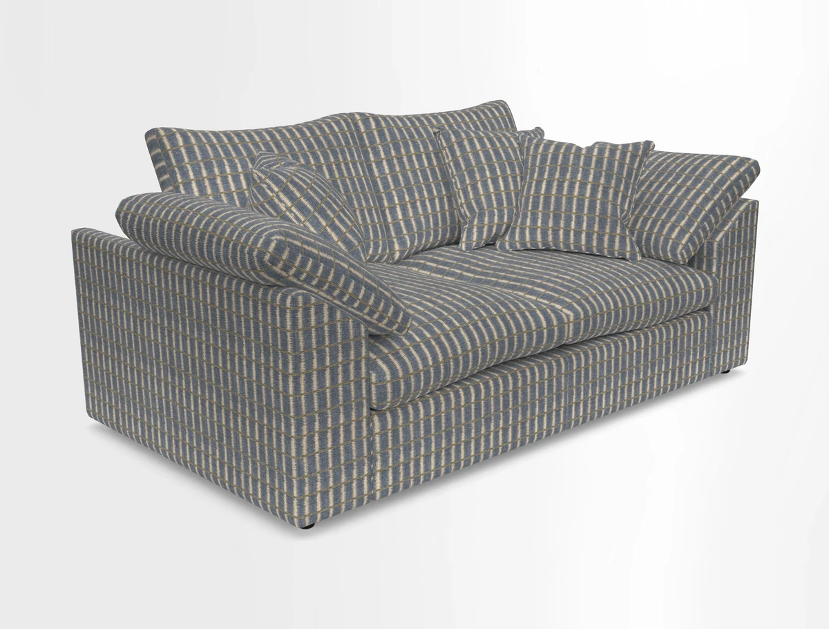 Big Softie Sloped Arm 2 Seater Sofa in Two Tone Plain Biscuit