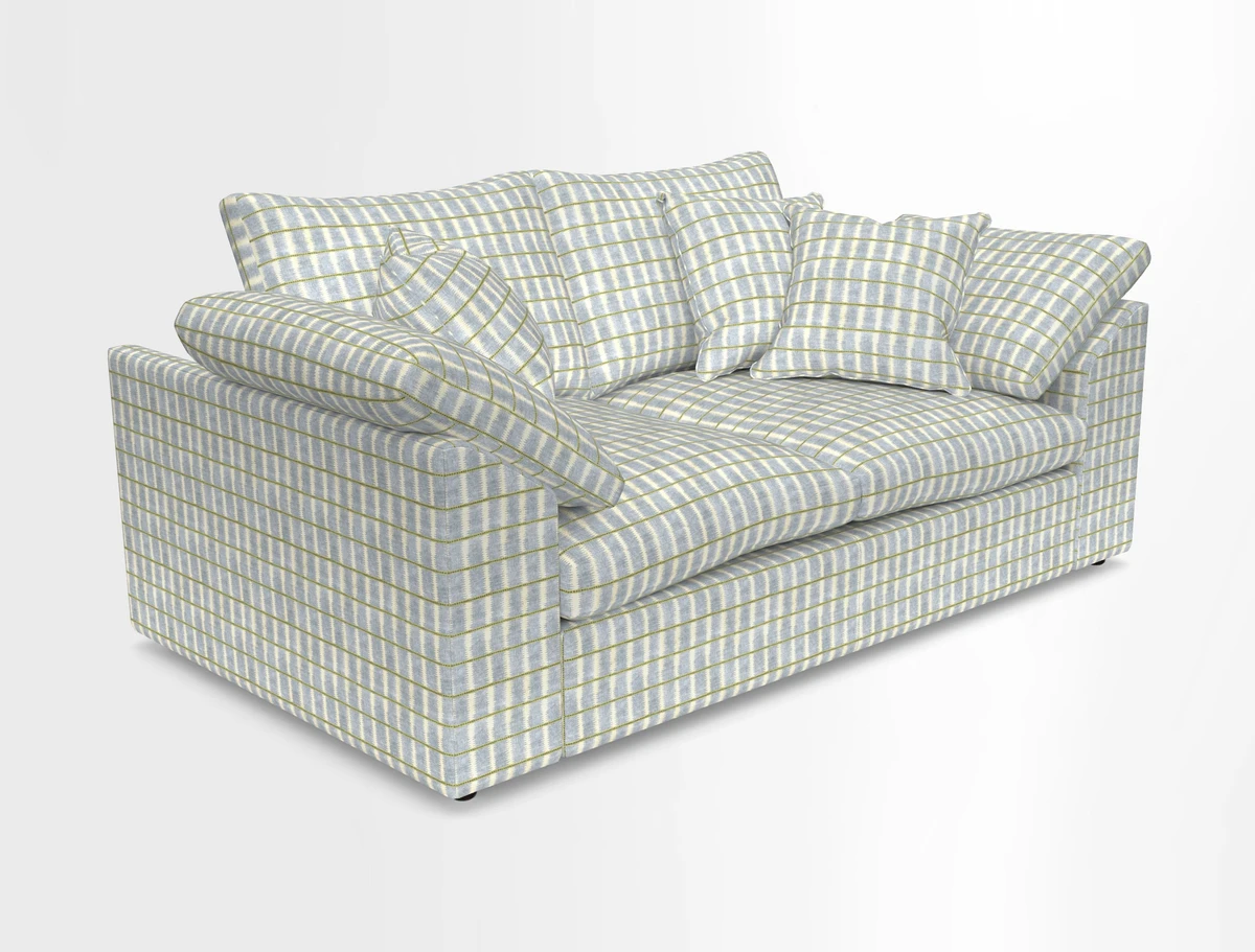 Big Softie Sloped Arm 2 Seater Sofa in Two Tone Plain Biscuit