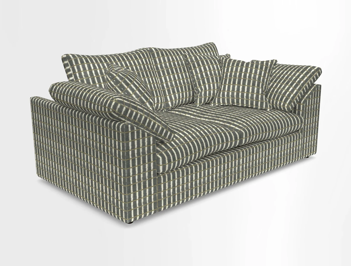 Big Softie Sloped Arm 2 Seater Sofa in Two Tone Plain Biscuit