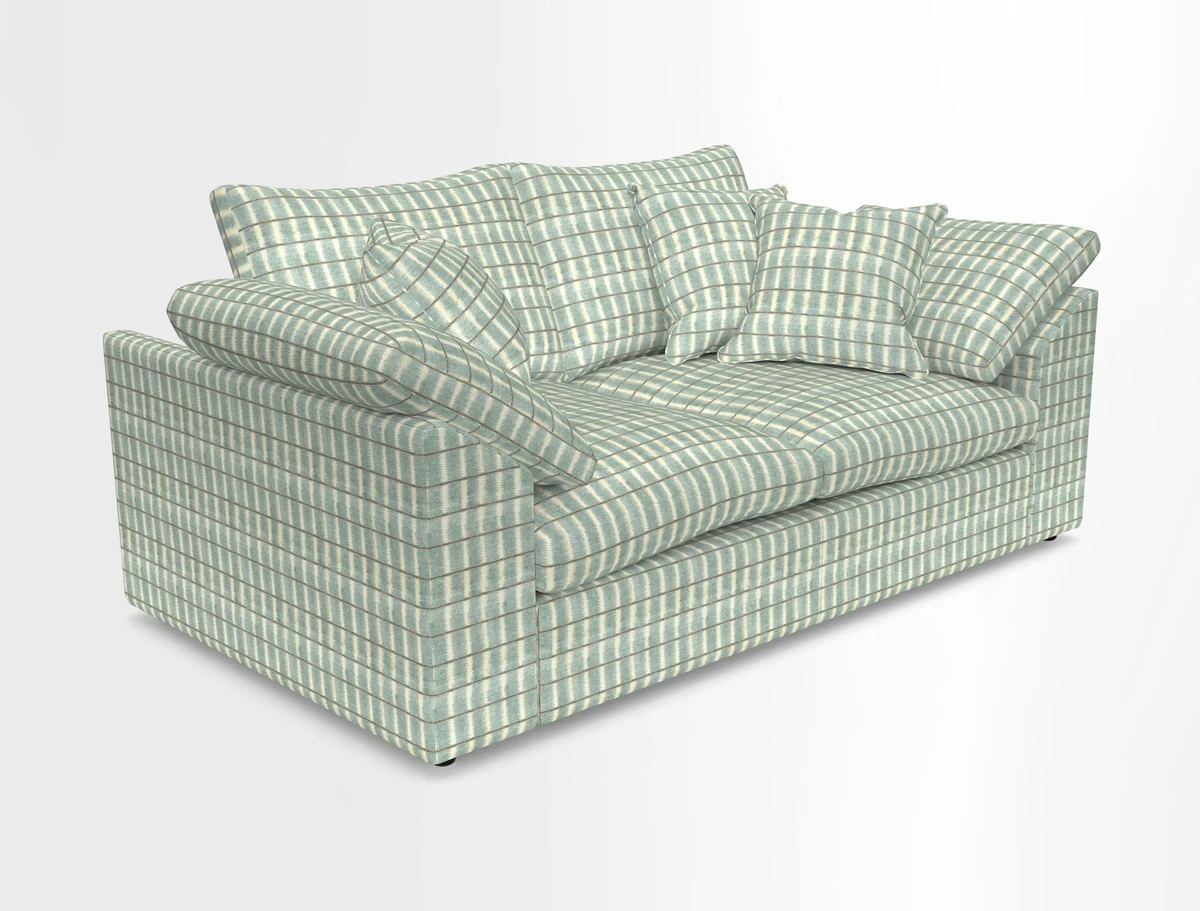 Big Softie Sloped Arm 2 Seater Sofa in Two Tone Plain Biscuit