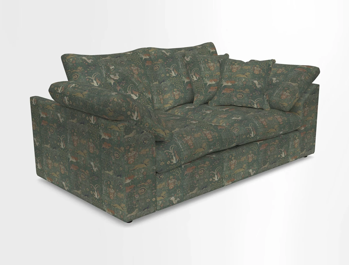 Big Softie Sloped Arm 2 Seater Sofa in Two Tone Plain Biscuit
