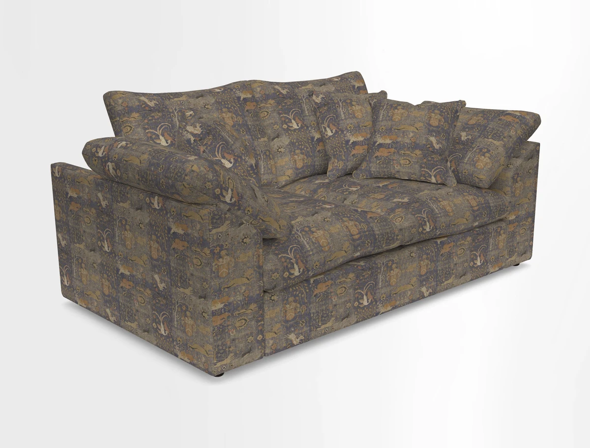 Big Softie Sloped Arm 2 Seater Sofa in Two Tone Plain Biscuit