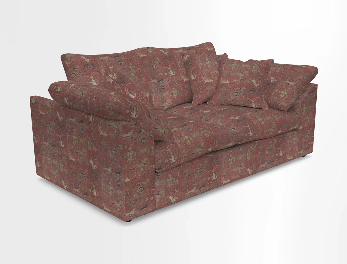 Big Softie Sloped Arm 2 Seater Sofa in Two Tone Plain Biscuit