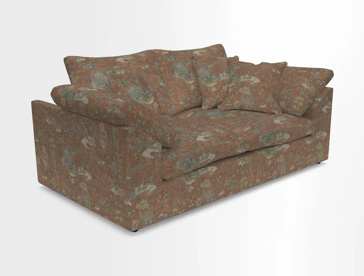 Big Softie Sloped Arm 2 Seater Sofa in Two Tone Plain Biscuit