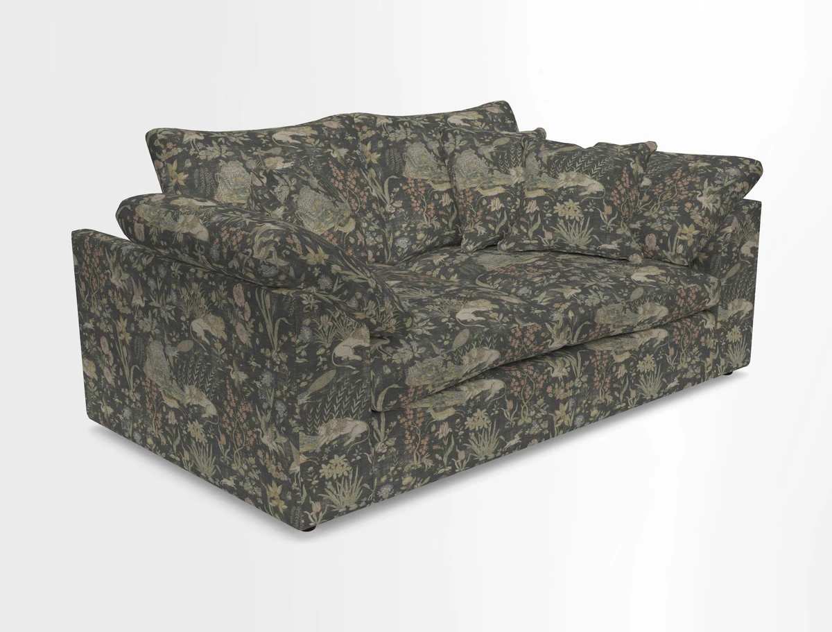 Big Softie Sloped Arm 2 Seater Sofa in Two Tone Plain Biscuit