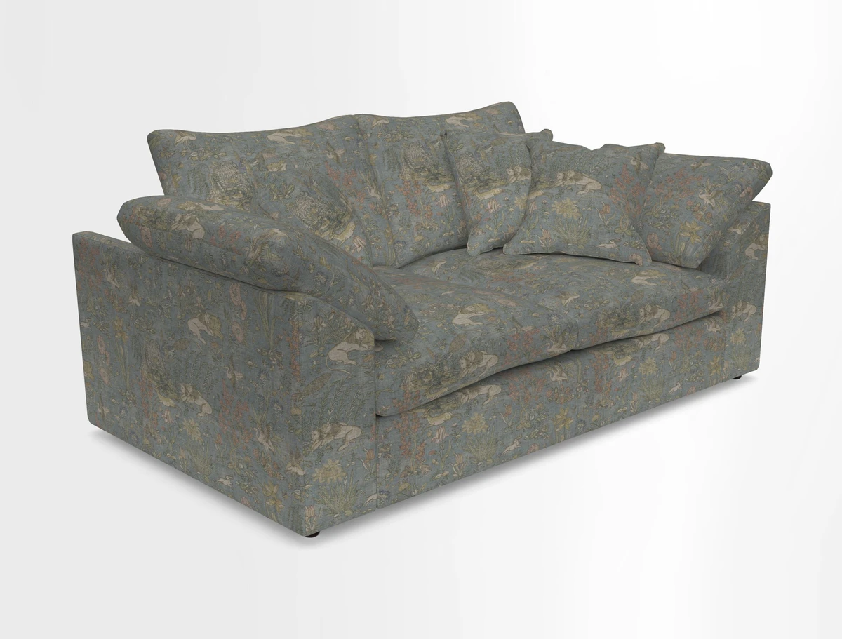 Big Softie Sloped Arm 2 Seater Sofa in Two Tone Plain Biscuit