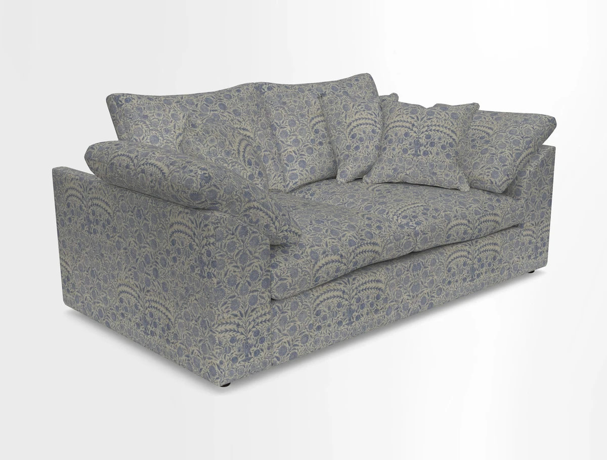 Big Softie Sloped Arm 2 Seater Sofa in Two Tone Plain Biscuit