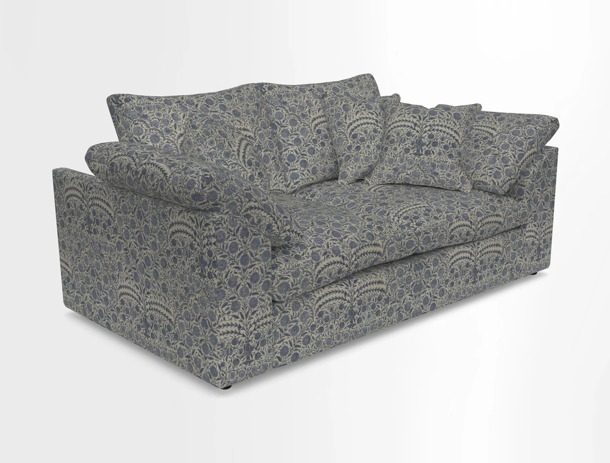 Big Softie Sloped Arm 2 Seater Sofa in Two Tone Plain Biscuit