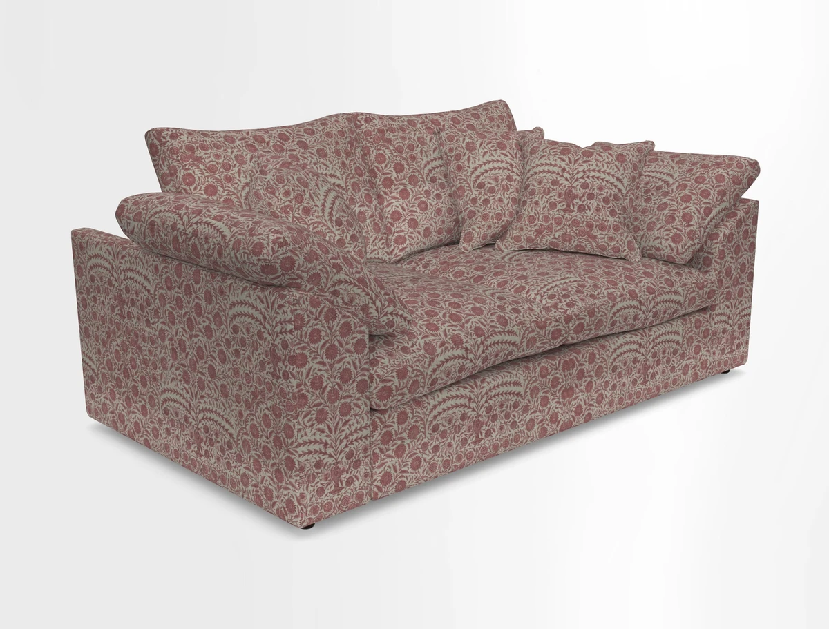 Big Softie Sloped Arm 2 Seater Sofa in Two Tone Plain Biscuit