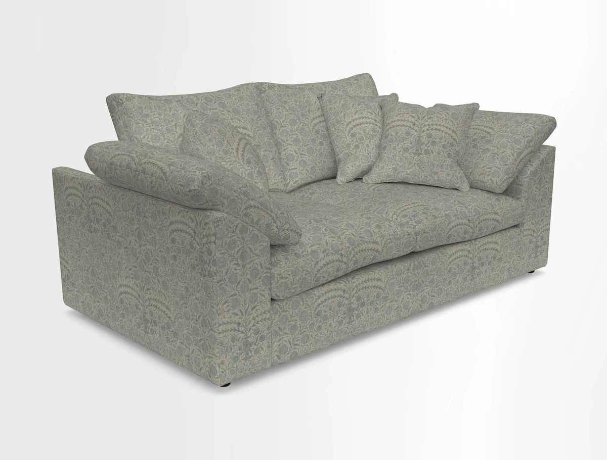 Big Softie Sloped Arm 2 Seater Sofa in Two Tone Plain Biscuit