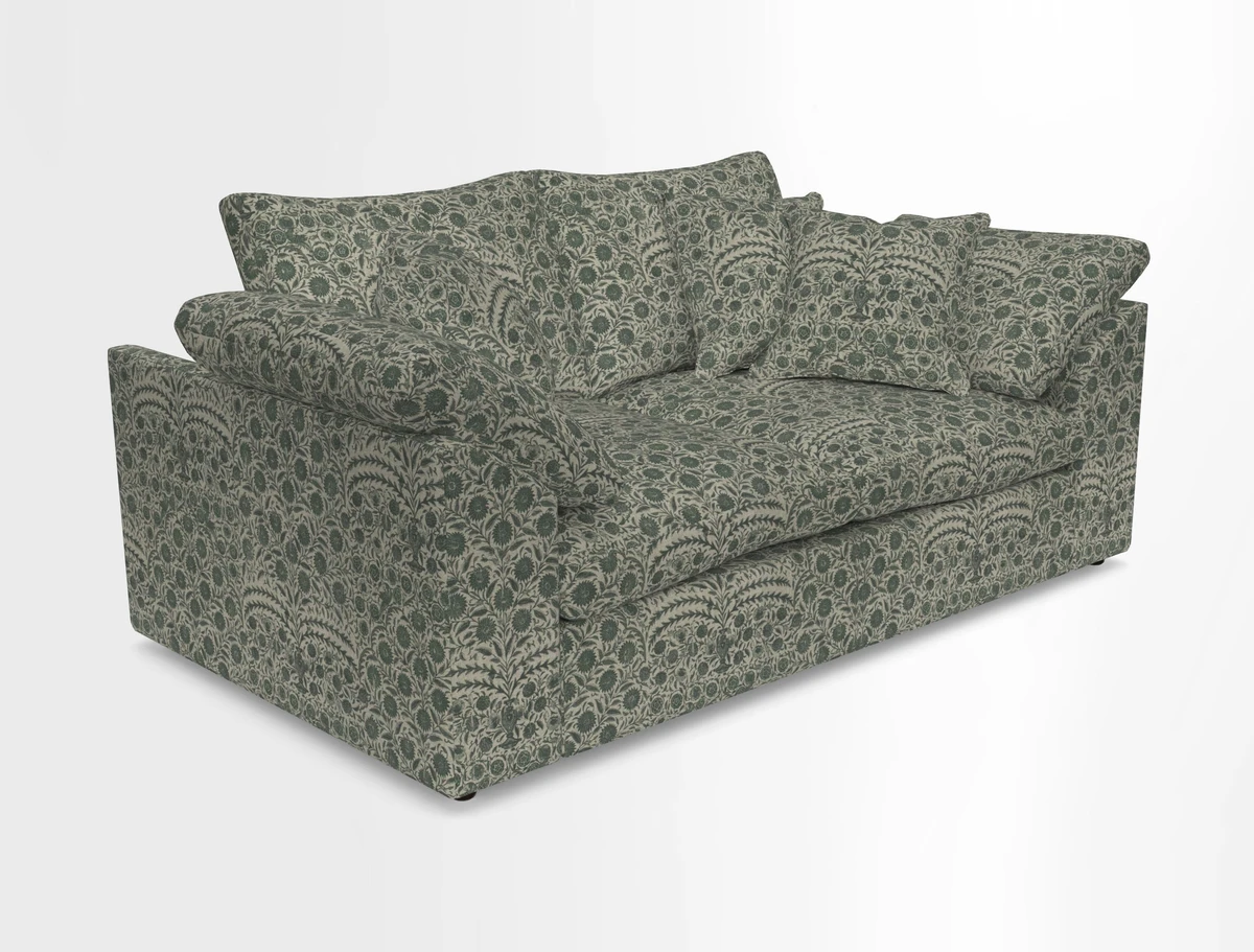 Big Softie Sloped Arm 2 Seater Sofa in Two Tone Plain Biscuit