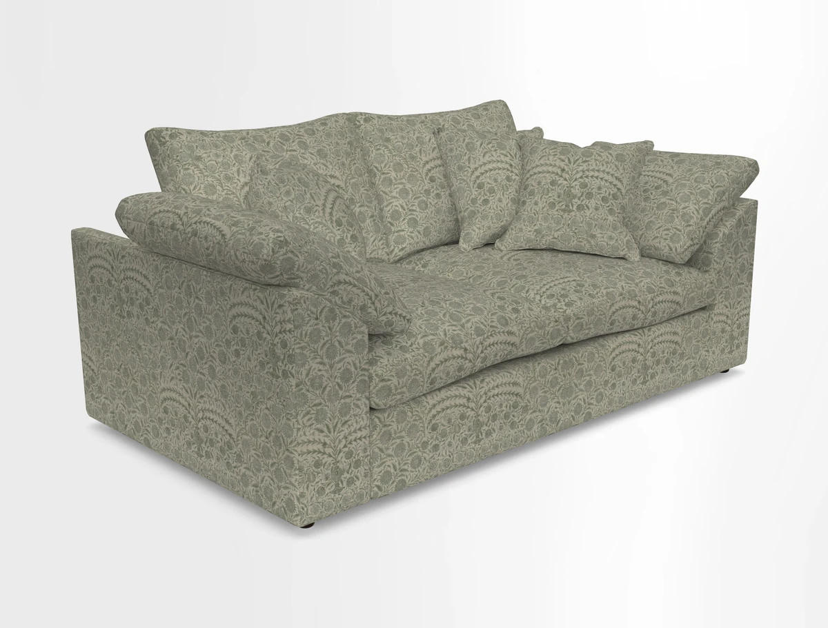 Big Softie Sloped Arm 2 Seater Sofa in Two Tone Plain Biscuit