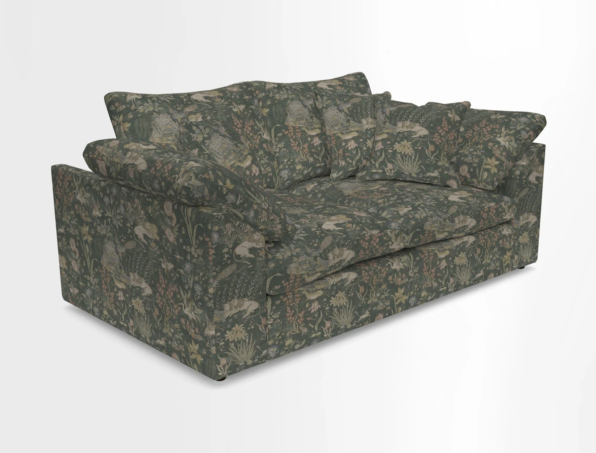 Big Softie Sloped Arm 2 Seater Sofa in Two Tone Plain Biscuit