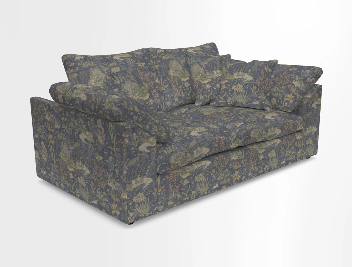 Big Softie Sloped Arm 2 Seater Sofa in Two Tone Plain Biscuit