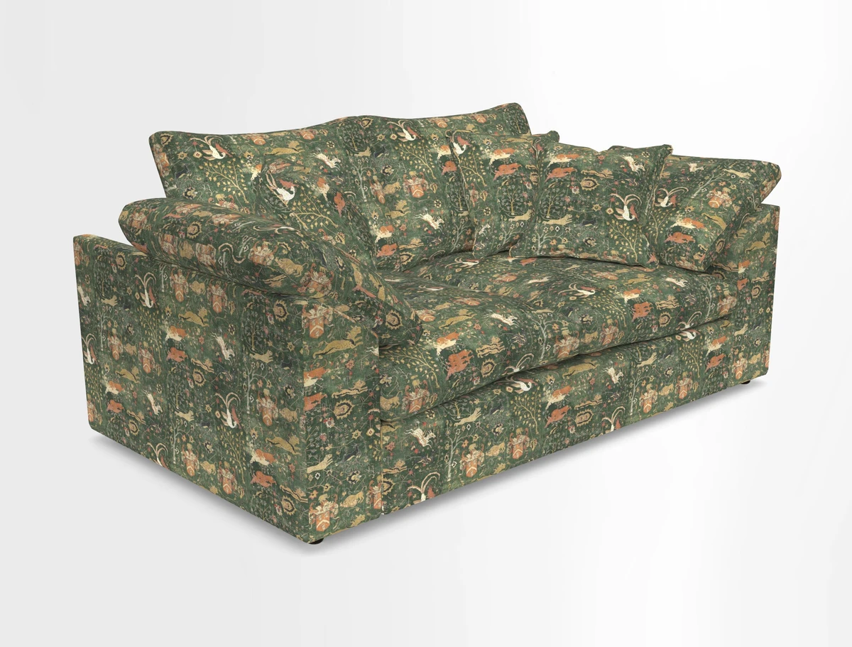 Big Softie Sloped Arm 2 Seater Sofa in Two Tone Plain Biscuit