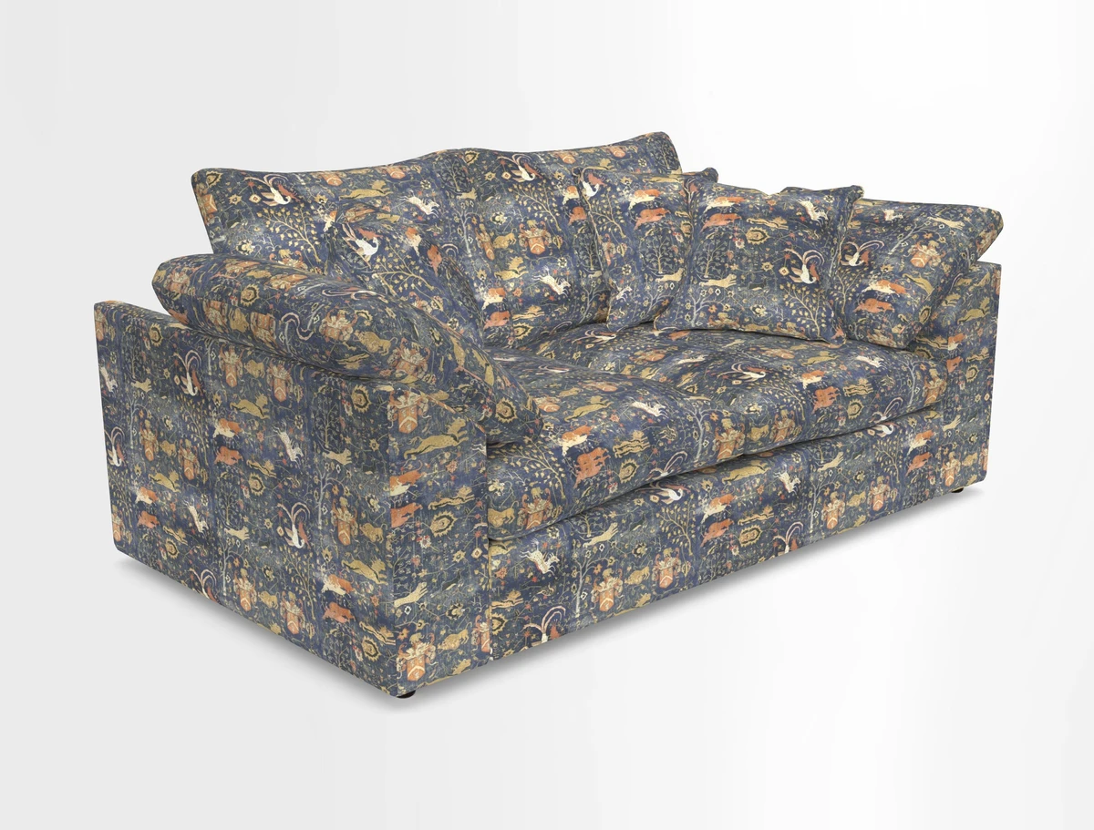 Big Softie Sloped Arm 2 Seater Sofa in Two Tone Plain Biscuit