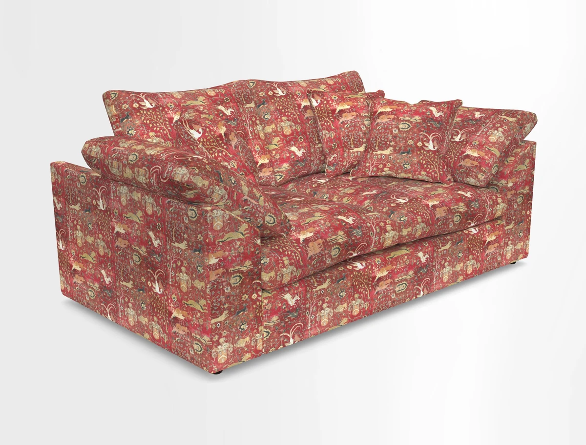 Big Softie Sloped Arm 2 Seater Sofa in Two Tone Plain Biscuit