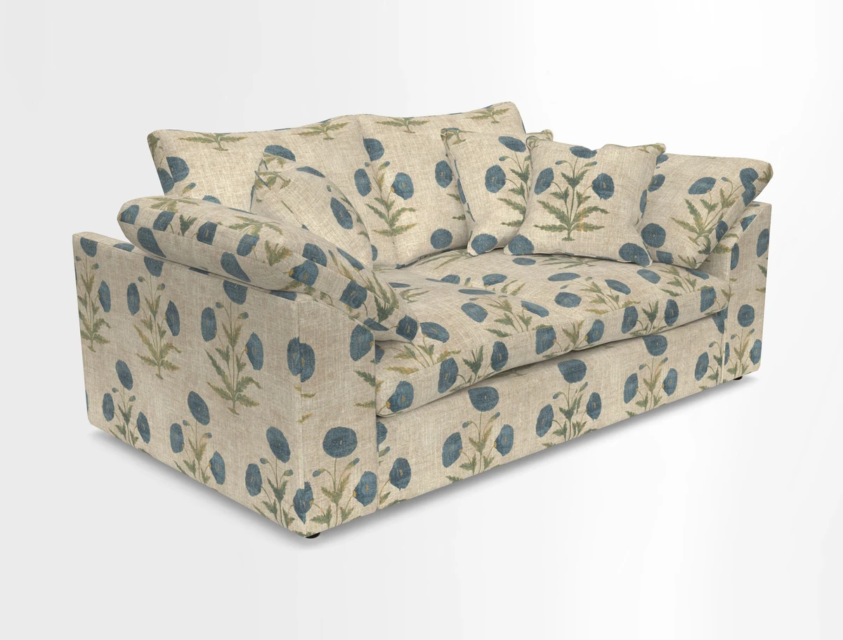 Big Softie Sloped Arm 2 Seater Sofa in Two Tone Plain Biscuit