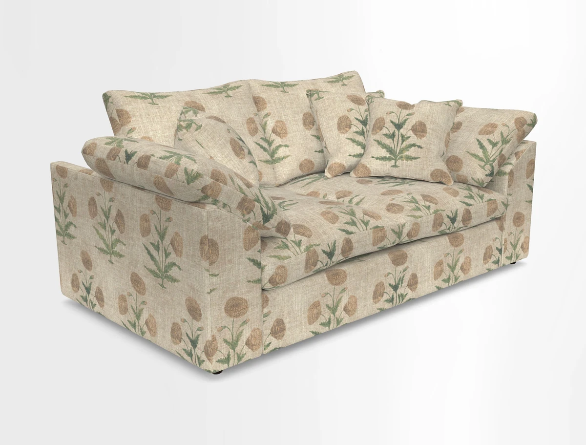 Big Softie Sloped Arm 2 Seater Sofa in Two Tone Plain Biscuit