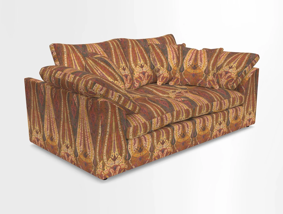 Big Softie Sloped Arm 2 Seater Sofa in Two Tone Plain Biscuit