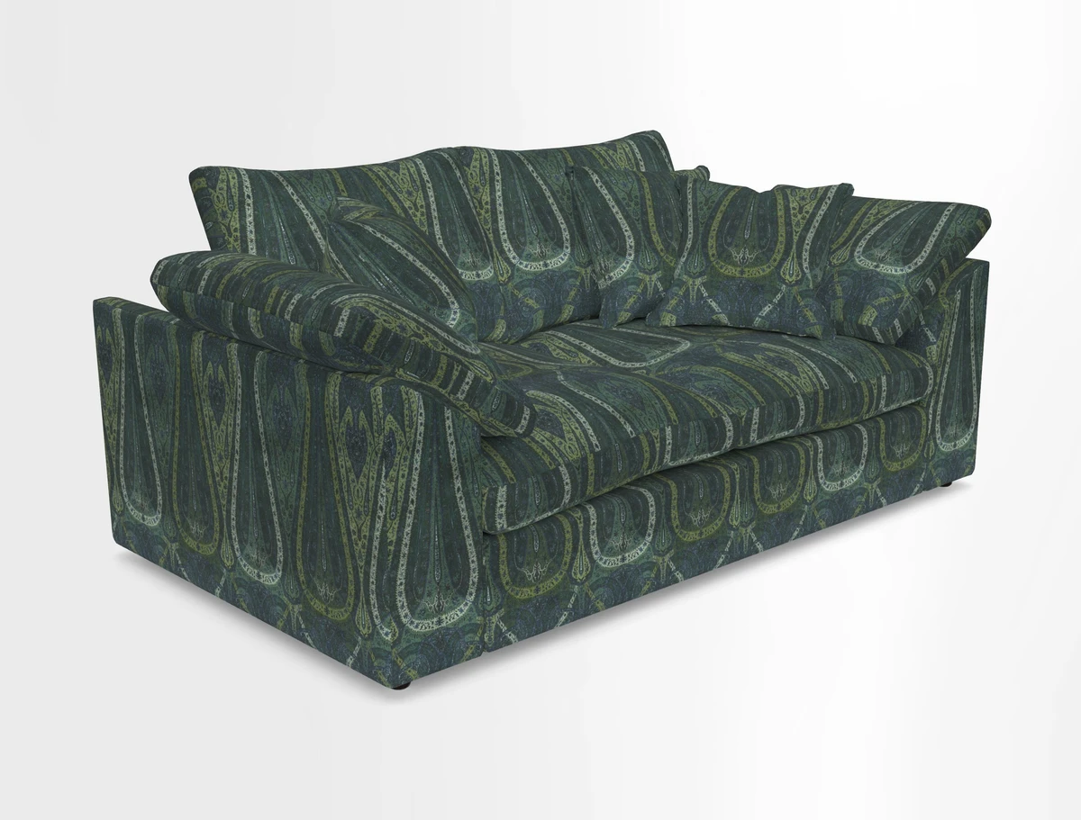 Big Softie Sloped Arm 2 Seater Sofa in Two Tone Plain Biscuit
