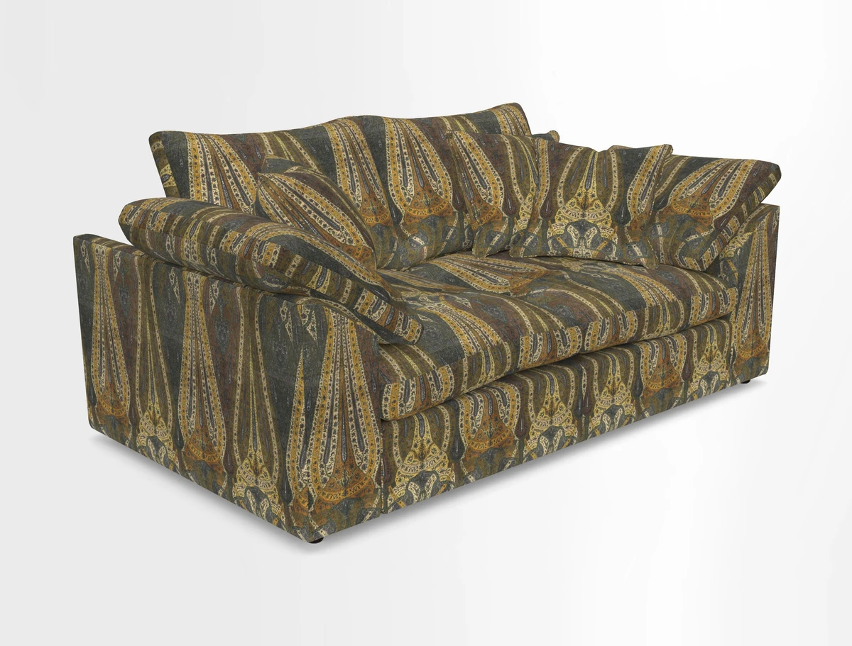 Big Softie Sloped Arm 2 Seater Sofa in Two Tone Plain Biscuit