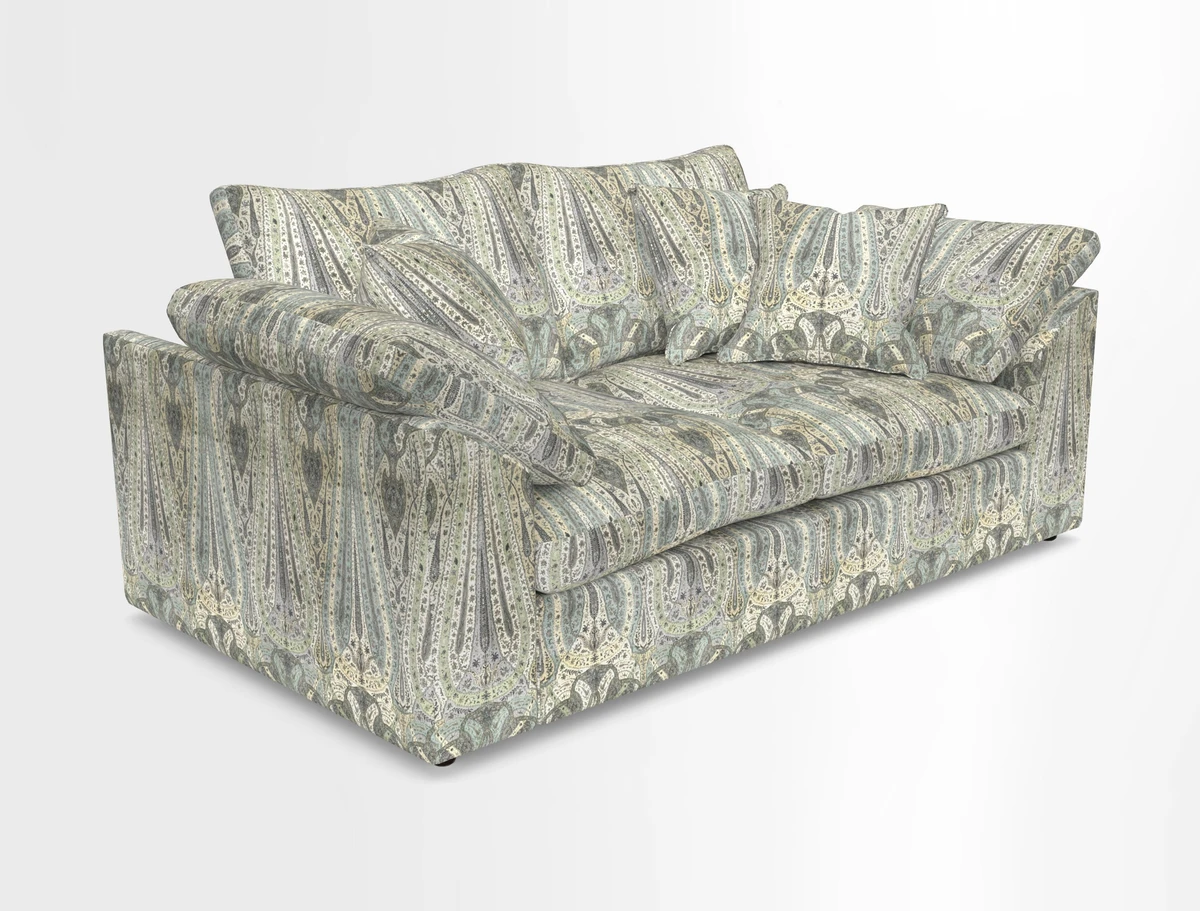 Big Softie Sloped Arm 2 Seater Sofa in Two Tone Plain Biscuit