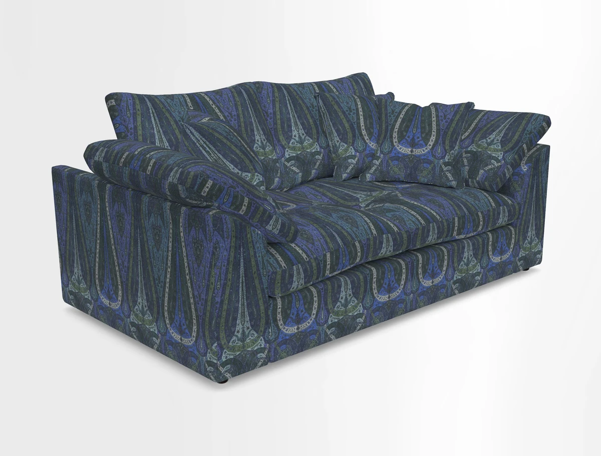 Big Softie Sloped Arm 2 Seater Sofa in Two Tone Plain Biscuit