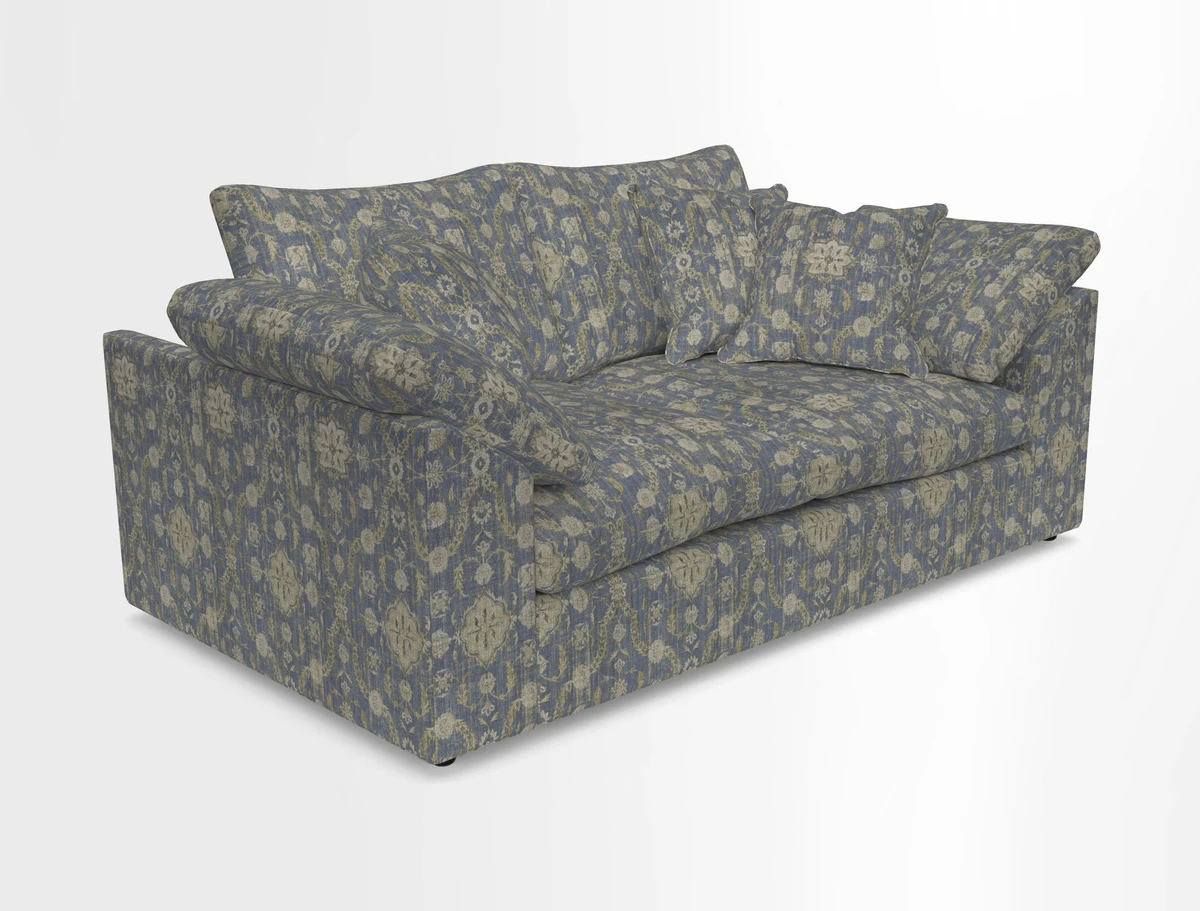 Big Softie Sloped Arm 2 Seater Sofa in Two Tone Plain Biscuit