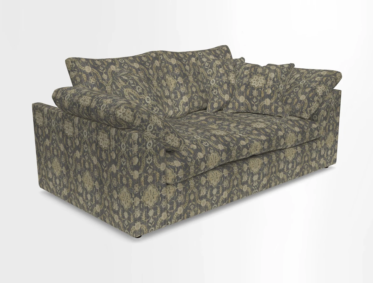 Big Softie Sloped Arm 2 Seater Sofa in Two Tone Plain Biscuit