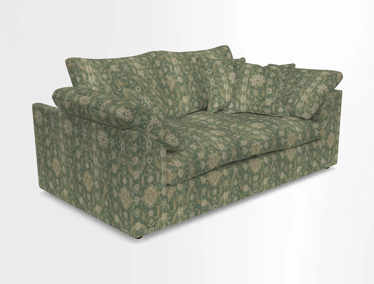 Big Softie Sloped Arm 2 Seater Sofa in Two Tone Plain Biscuit