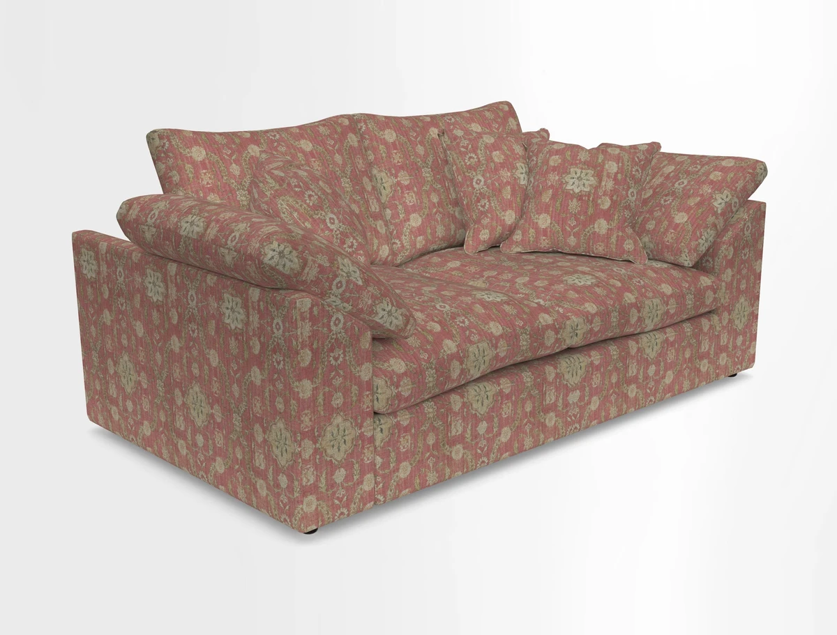 Big Softie Sloped Arm 2 Seater Sofa in Two Tone Plain Biscuit