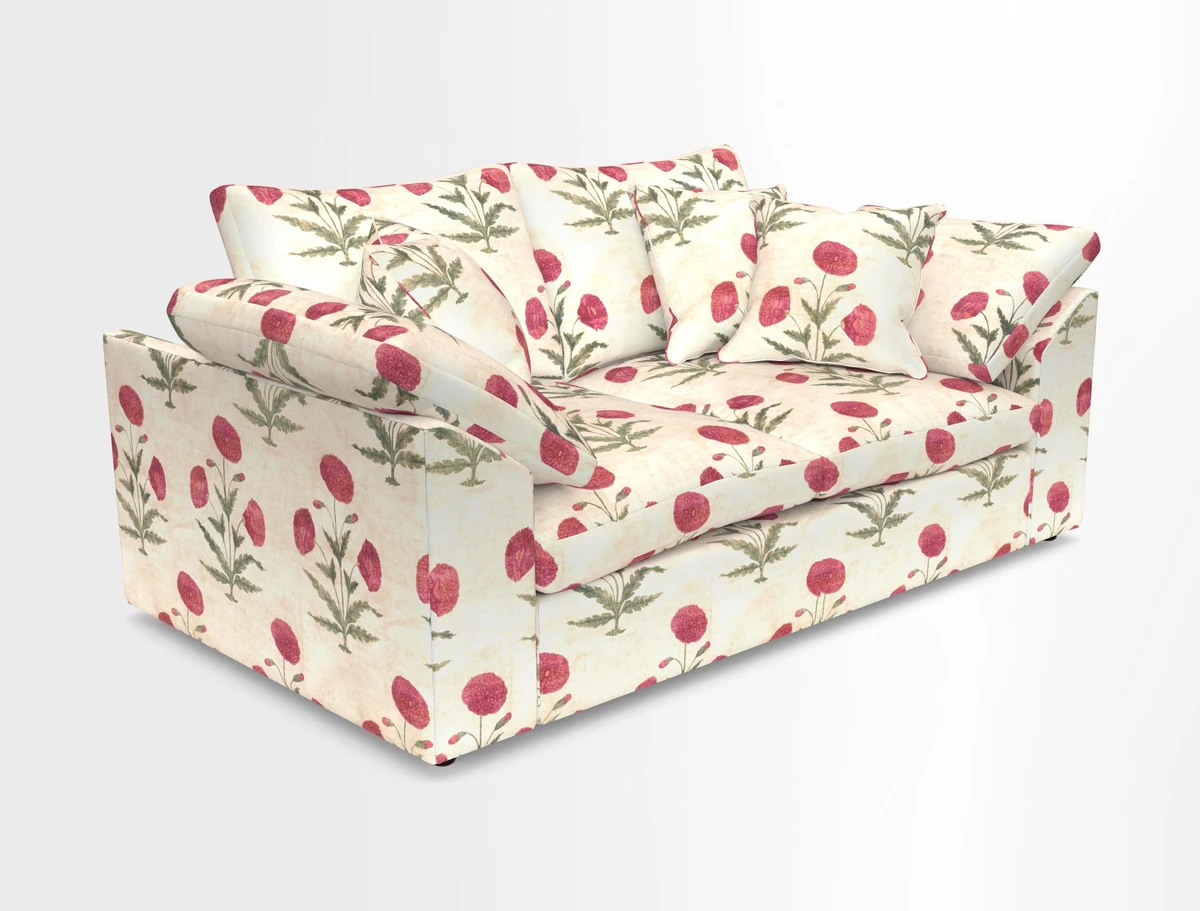 Big Softie Sloped Arm 2 Seater Sofa in Two Tone Plain Biscuit