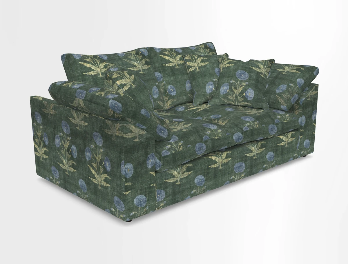 Big Softie Sloped Arm 2 Seater Sofa in Two Tone Plain Biscuit