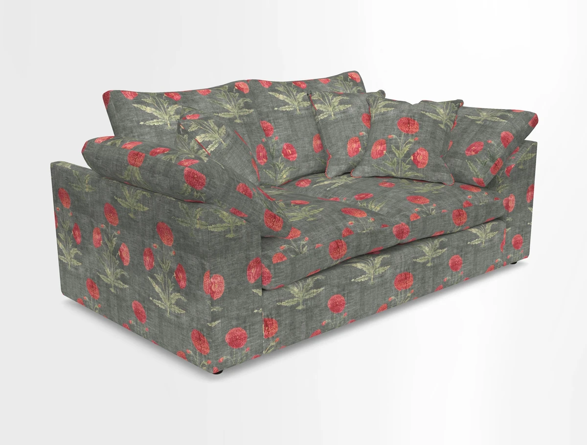 Big Softie Sloped Arm 2 Seater Sofa in Two Tone Plain Biscuit