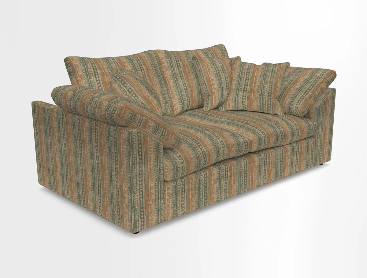 Big Softie Sloped Arm 2 Seater Sofa in Two Tone Plain Biscuit