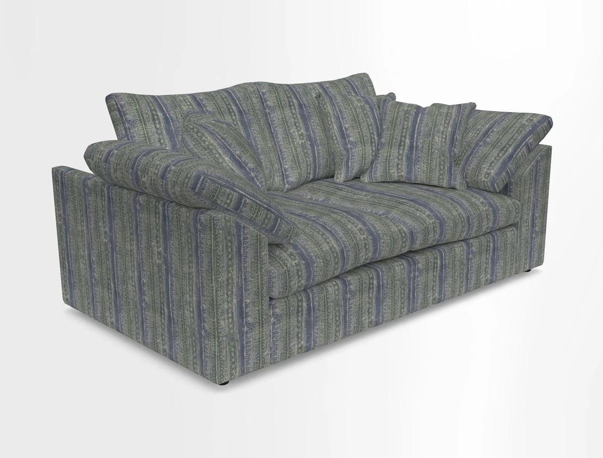 Big Softie Sloped Arm 2 Seater Sofa in Two Tone Plain Biscuit