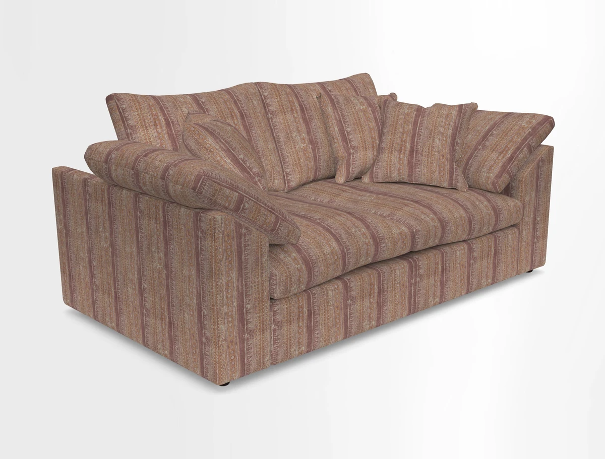 Big Softie Sloped Arm 2 Seater Sofa in Two Tone Plain Biscuit