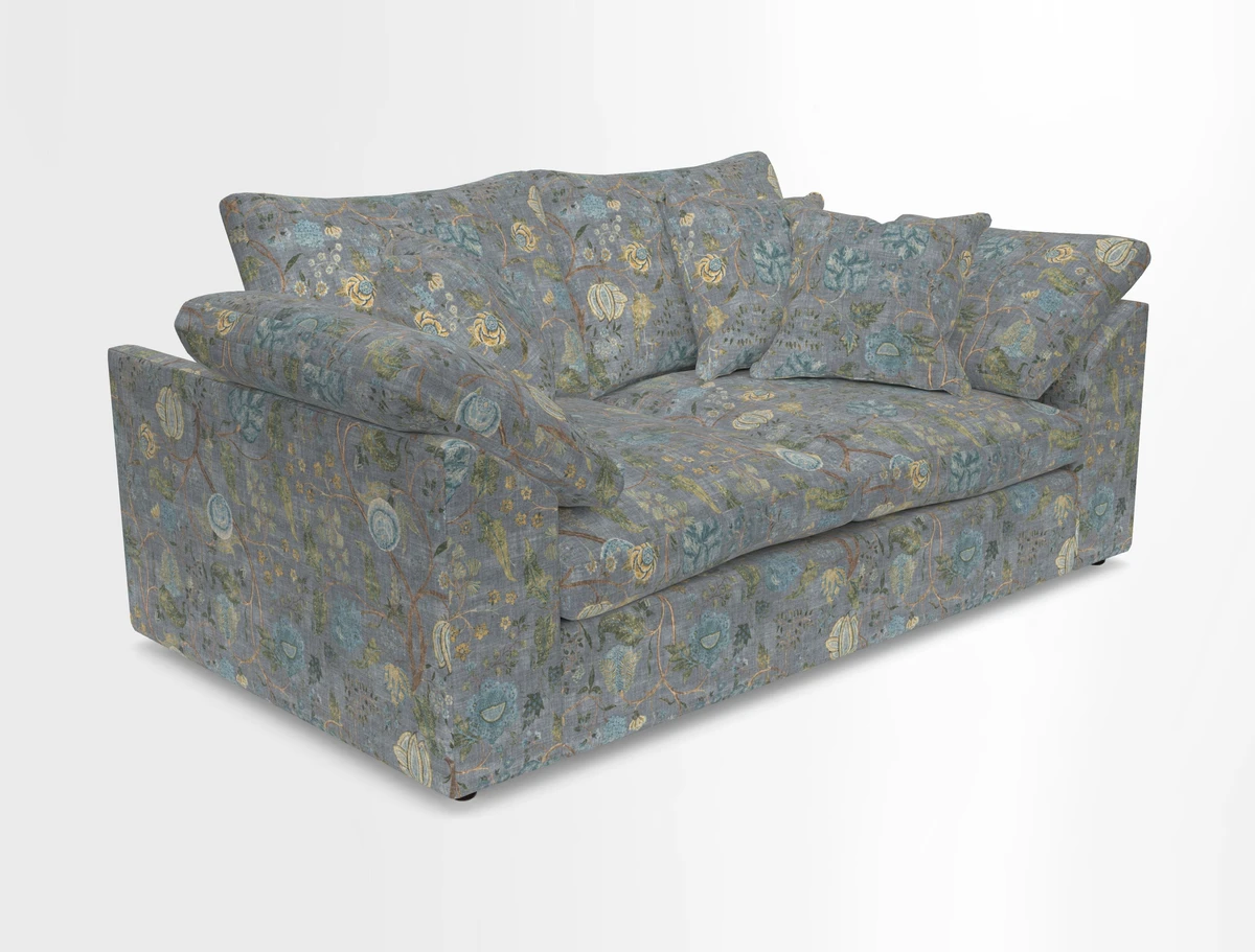 Big Softie Sloped Arm 2 Seater Sofa in Two Tone Plain Biscuit