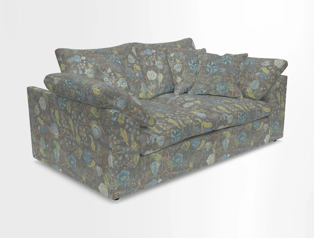 Big Softie Sloped Arm 2 Seater Sofa in Two Tone Plain Biscuit