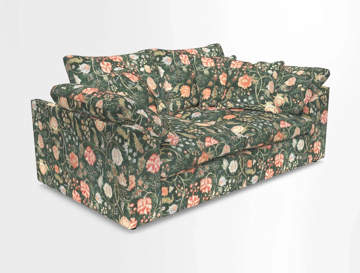 Big Softie Sloped Arm 2 Seater Sofa in Two Tone Plain Biscuit