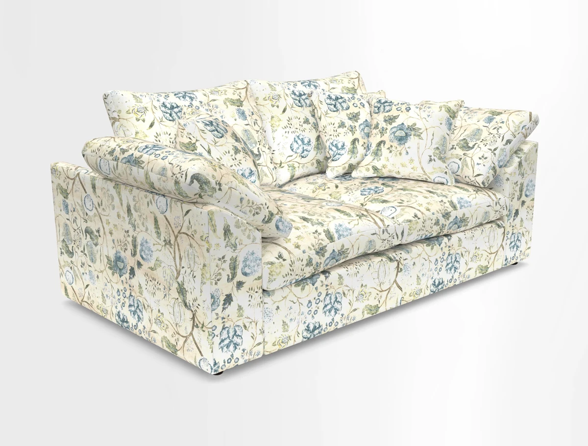 Big Softie Sloped Arm 2 Seater Sofa in Two Tone Plain Biscuit