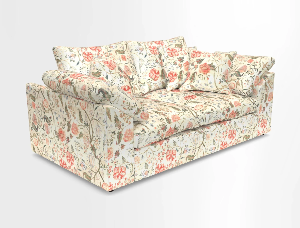Big Softie Sloped Arm 2 Seater Sofa in Two Tone Plain Biscuit