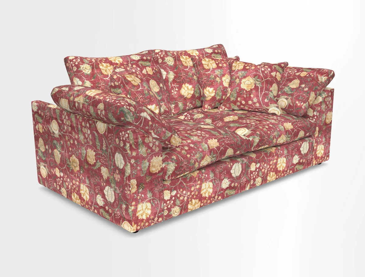 Big Softie Sloped Arm 2 Seater Sofa in Two Tone Plain Biscuit