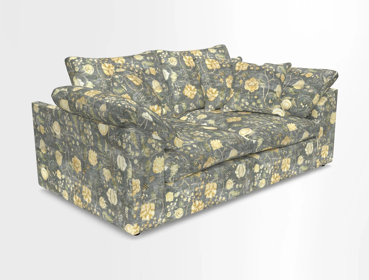 Big Softie Sloped Arm 2 Seater Sofa in Two Tone Plain Biscuit